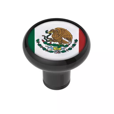 1-2-13-thread-on-gearshift-knob-with-mexico-flag-sticker-black 1/2" - 13 Thread-On Gearshift Knob With Mexico Flag Sticker - Black
