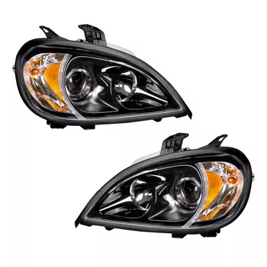 "Blackout" Projection Headlight Set For 2001-2020 Freightliner Columbia (Pair)