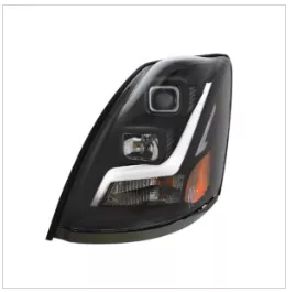 "Blackout" Projection Headlight W/LED Position Light Bar For 2003-2017 Volvo VN/VNL