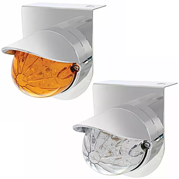 stainless-light-bracket-with-19-led-bullet-style-grakon-1000-light-visor-amber-l Stainless Light Bracket With 19 LED Bullet Style Grakon 1000 Light & Visor – Amber LEDs (Amber or Clear Lens)